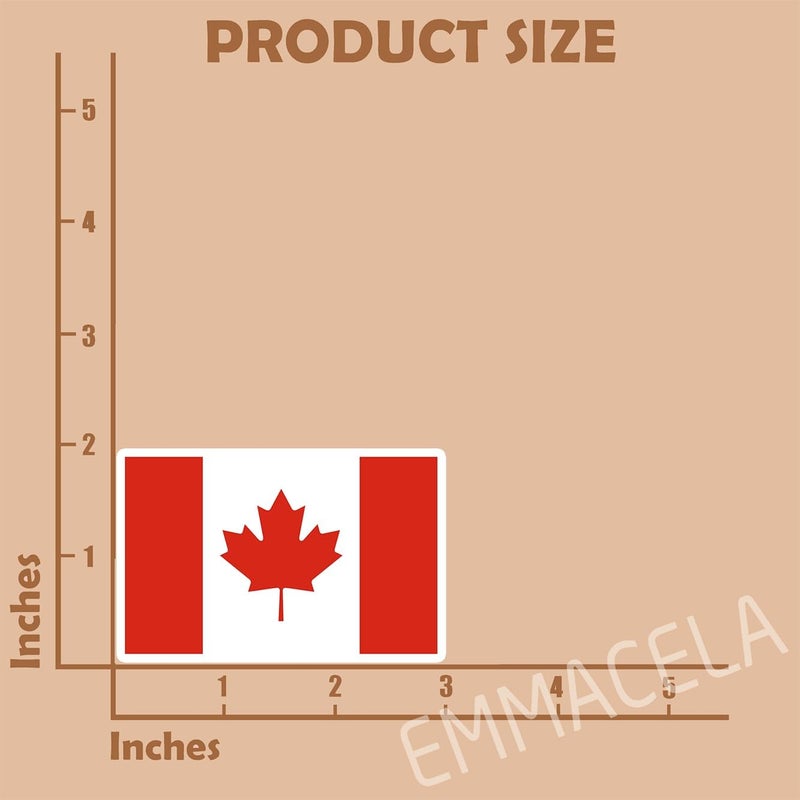 EMMACELA (3PCS) Canada Flag stickers, Countries Flag Stickers - Waterproof Vinyl Decals For Laptops, Tumblers, Water Bottles, Books, Scrapbooks, Size 3 x 1.9 Inch - Image 2